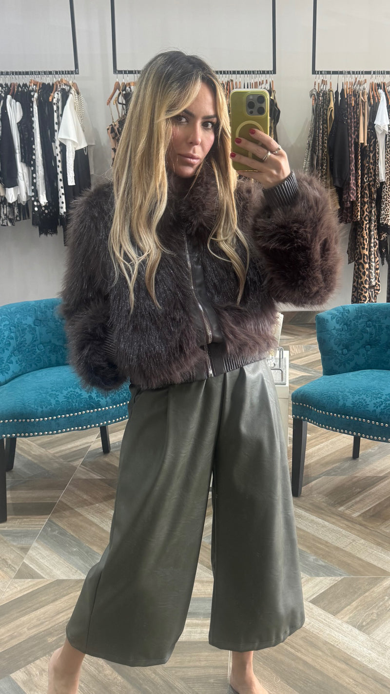 Faux Fur Zipper Jacket