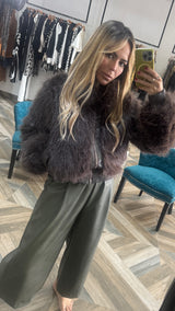 Faux Fur Zipper Jacket