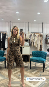 Leopard Top And Bermuda Set