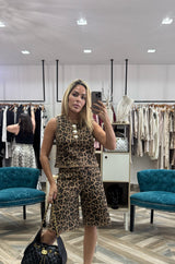 Leopard Top And Bermuda Set