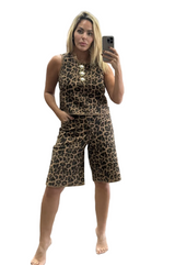 Leopard Top And Bermuda Set