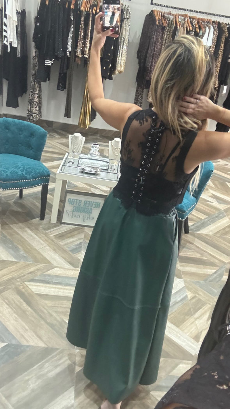 Contrast Lace-up Floral Sheer Corset Vest