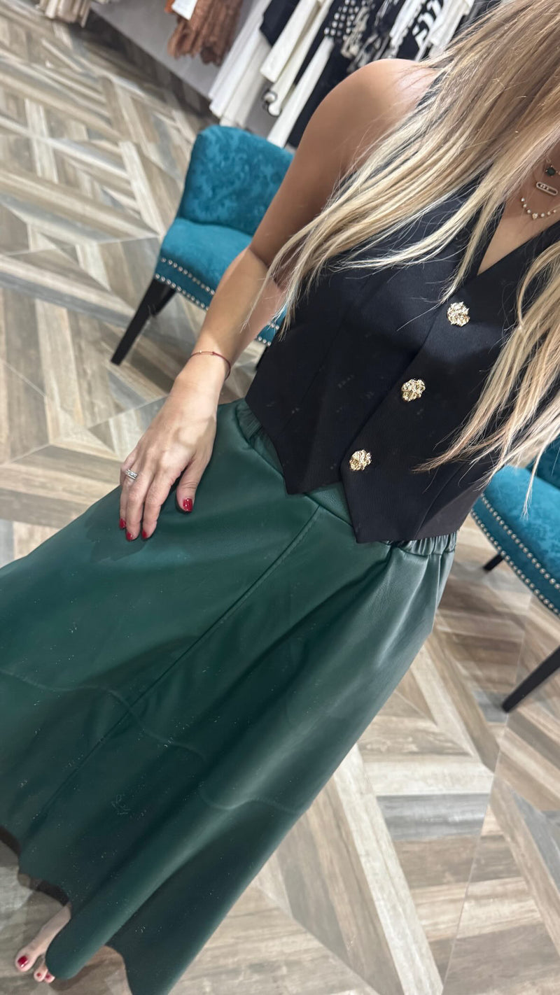 Contrast Lace-up Floral Sheer Corset Vest