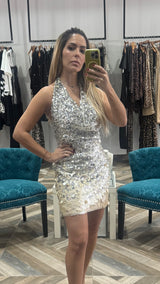 Sequence Halter Mini Dress