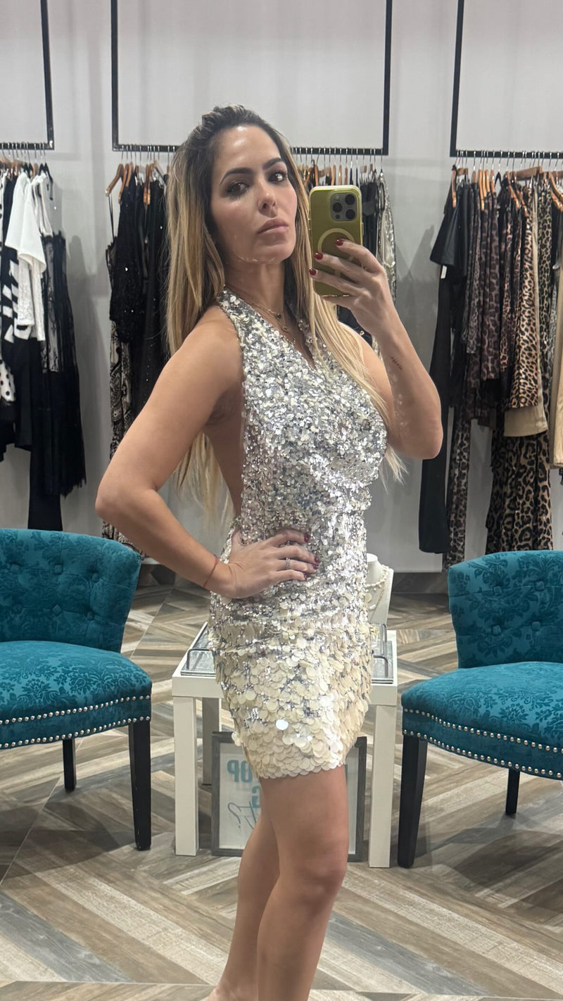 Sequence Halter Mini Dress