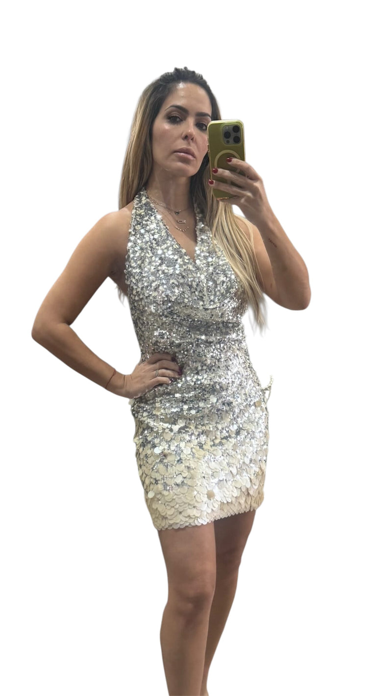Sequence Halter Mini Dress