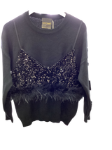 Black Feather Sweater