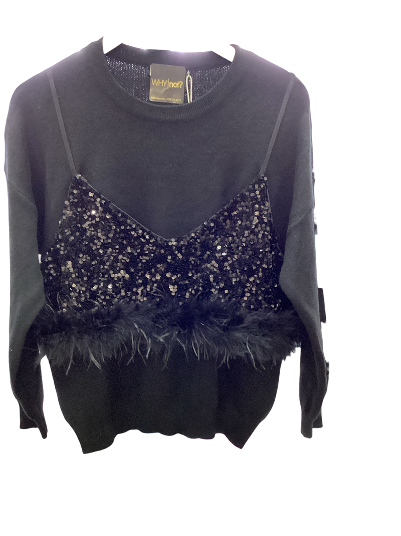 Black Feather Sweater