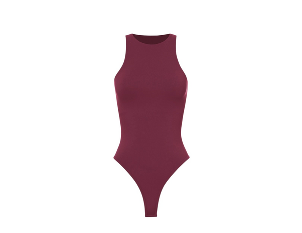 DOUBLE LAYERED ROUND NECK SLEEVELESS BODYSUIT