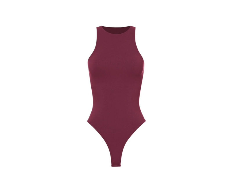 DOUBLE LAYERED ROUND NECK SLEEVELESS BODYSUIT