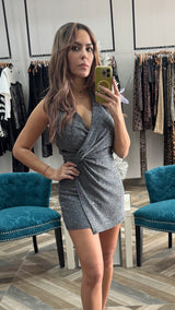 Metallic Silver Romper