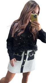 Black Feather Sweater