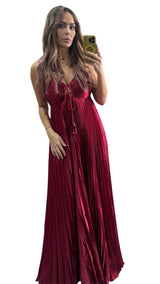 Key Hole Pleating Maxi Dress