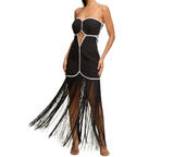 Fringe Linen Midi Dress