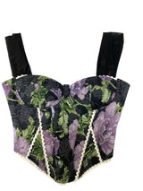 Off Shoulder Floral Jacquard Corset Top