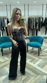 Bustier Black flower