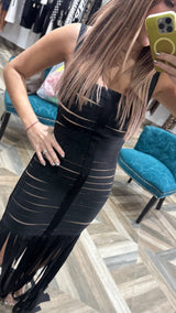 Bandage Fringe Maxi Dress