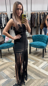 Bandage Fringe Maxi Dress