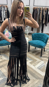 Bandage Fringe Maxi Dress