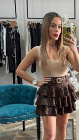 Animal Print Skort