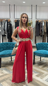 Lisa Red Jumpsuit