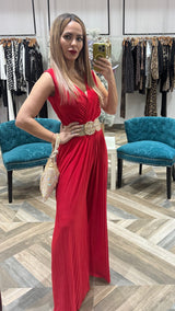 Lisa Red Jumpsuit