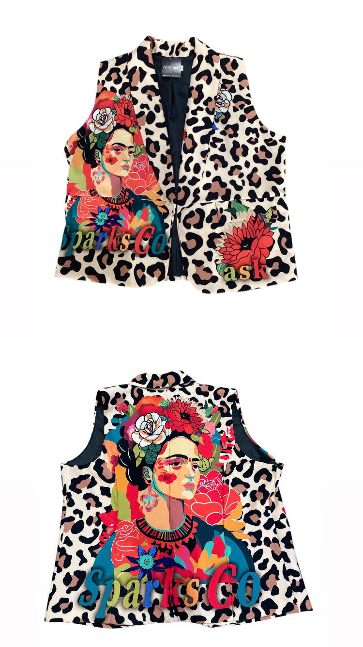 Frida animal print vest