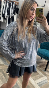 Metallic Silver Top