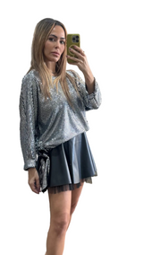 Metallic Silver Top
