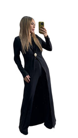 Long Blazer Cape Two Piece Sets