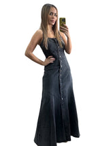 Button-down Denim Maxi Dress