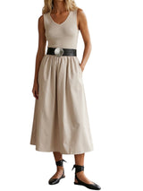 Sleeveless Neck Midi Dress