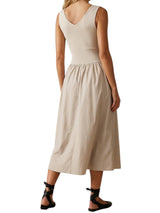 Sleeveless Neck Midi Dress