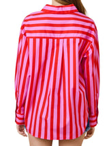 Striped Relaxed Fit Button Down Shirt W/ Pocket