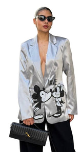 Mickey and Minnie Mouse Silver Love Blazer