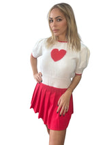 Short Sleeve Heart Sweater