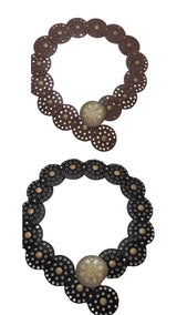 Metal Western Concho Embossed Circle Belt