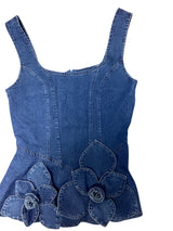 Denim Flower Top