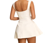 Square Neck Flare Mini Dress