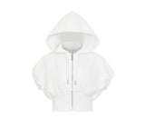 Elise Hooded Knit Dolman Short Sleeve Zip Hooded Set