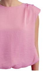 Draping High-neck Sleeveless Top