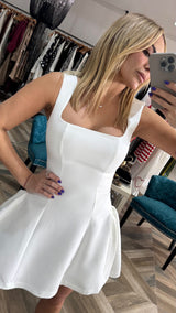 Square Neck Flare Mini Dress