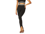 Spandex Contrast Band High-waist Stirup Leggings