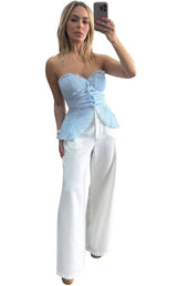 Pleated Woven Bustier