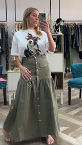 Gretta Olive Skirt