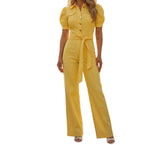 Short Sleeve Puff Jumpsuit