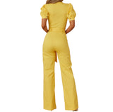 Short Sleeve Puff Jumpsuit