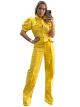 Short Sleeve Puff Jumpsuit