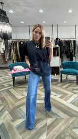 High Rise Wide Jeans Front And Back Curved Seam