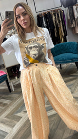Yellow Animal Print Pant